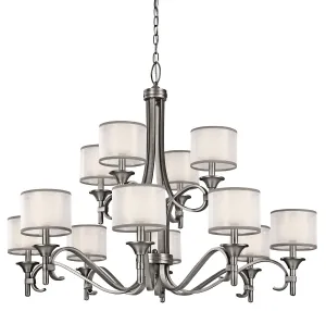 12 Light Chandelier from the Lacey Collection in Antique Pewter Finish by Kichler