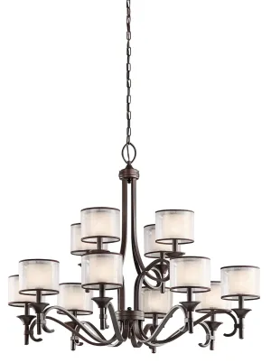 12 Light Chandelier from the Lacey Collection in Mission Bronze Finish by Kichler