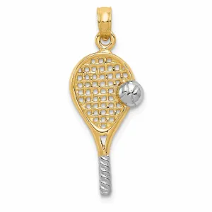 14 Yellow Gold Tennis with Ball Racquet Pendant