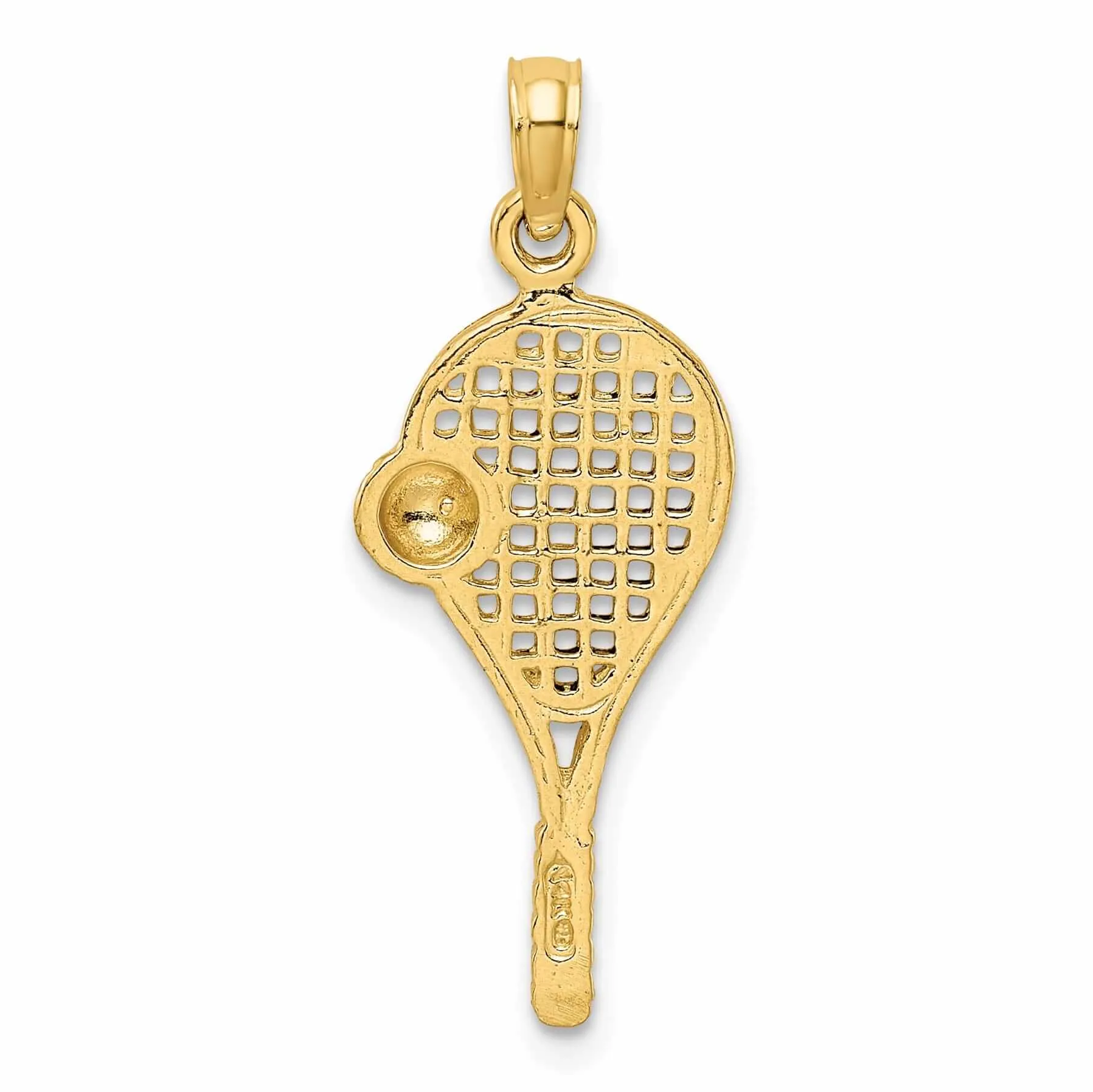 14 Yellow Gold Tennis with Ball Racquet Pendant