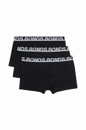 15 X Bonds Mens Everyday Trunks Underwear - Black