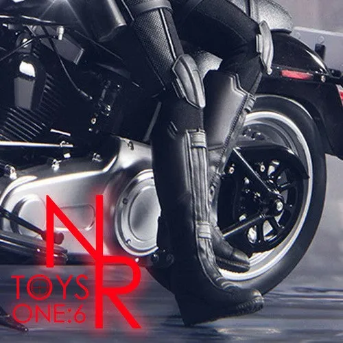 1:6 Female Custom Parts - High Heel Long Boots Shoes with Removable Gaiters Black suit Black Widow Avengers