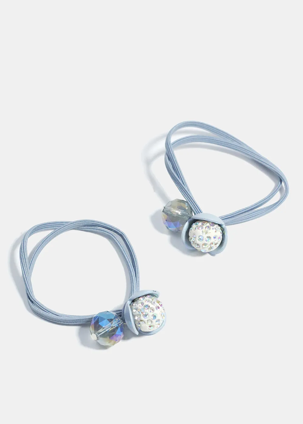 2-Piece Flower & Ball Hair Ties