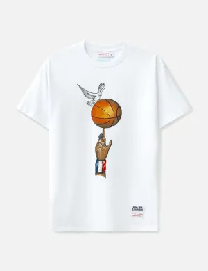 3.PARADIS x MITCHELL & NESS x NBA GRAPHIC BALL T-SHIRT