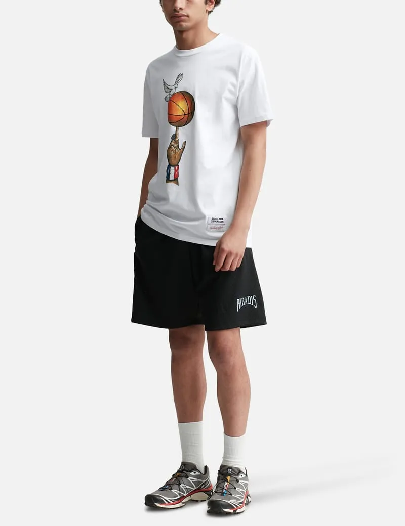 3.PARADIS x MITCHELL & NESS x NBA GRAPHIC BALL T-SHIRT