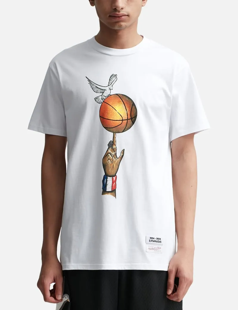 3.PARADIS x MITCHELL & NESS x NBA GRAPHIC BALL T-SHIRT