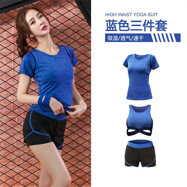 5 pieces sets coat t shirt bra shorts leggings women yoga clothing quick dry outdoor sports running fitness gym ropa deportiva