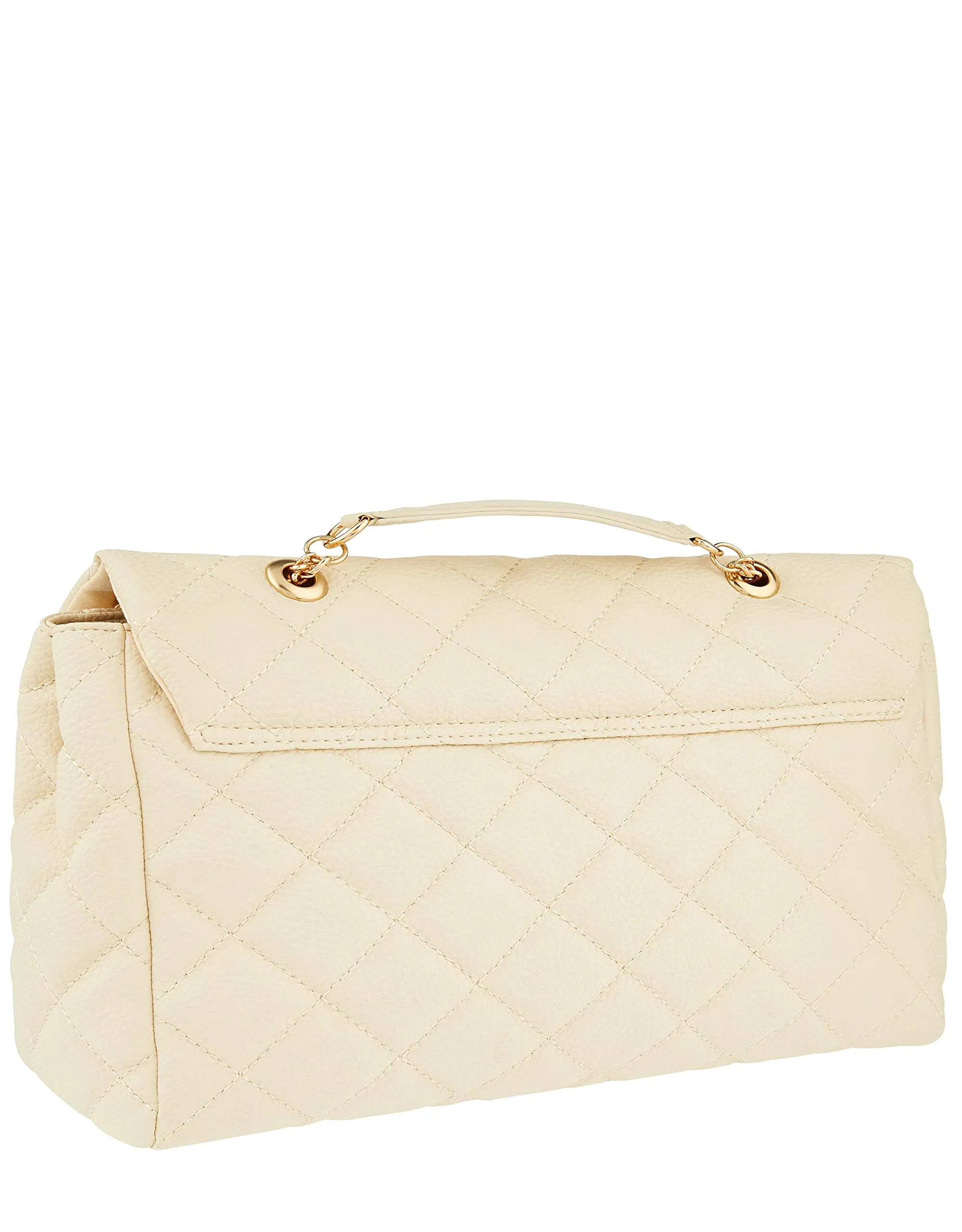 Accessorize London Women's Faux Leather Cream Magda Oversized Shoulder Bag