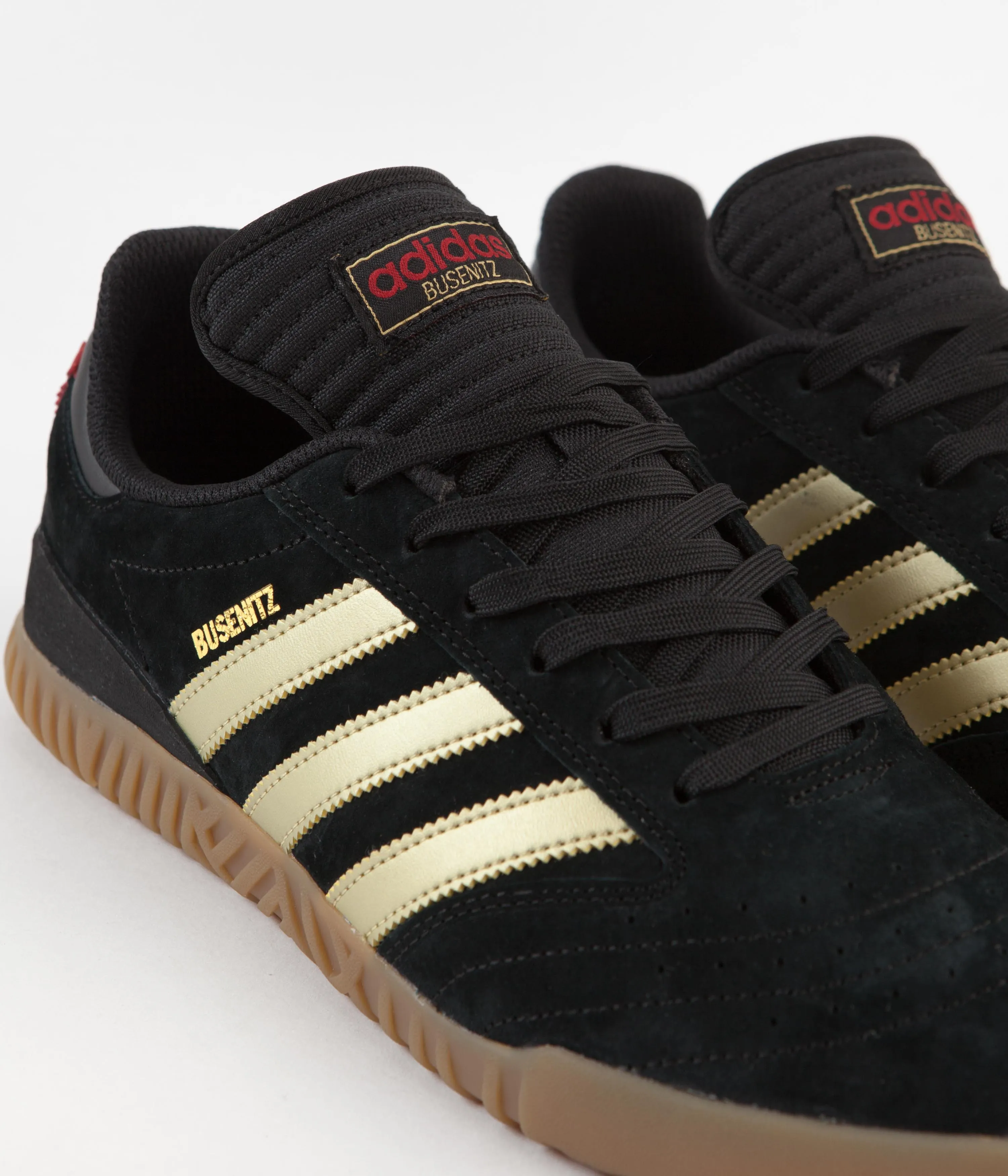 Adidas Busenitz Indoor Super Shoes - Core Black / Gold Metallic / Scarlet