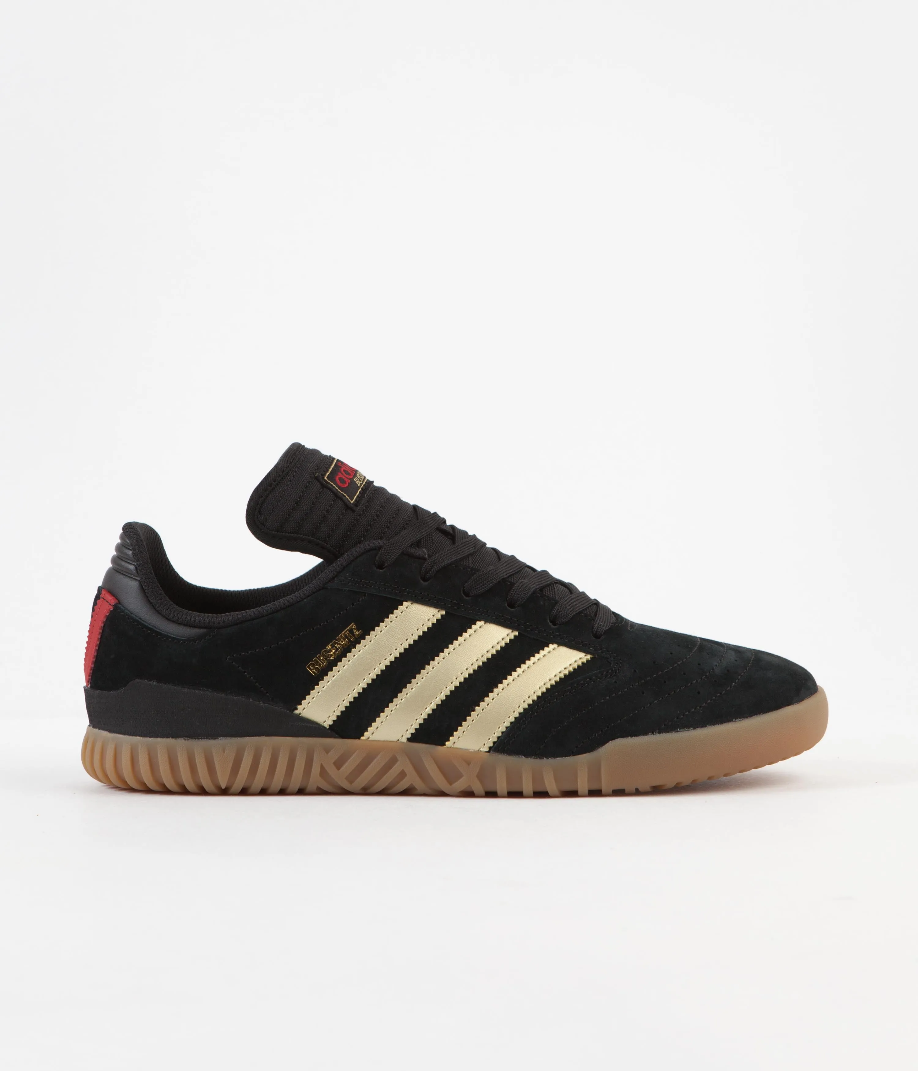 Adidas Busenitz Indoor Super Shoes - Core Black / Gold Metallic / Scarlet