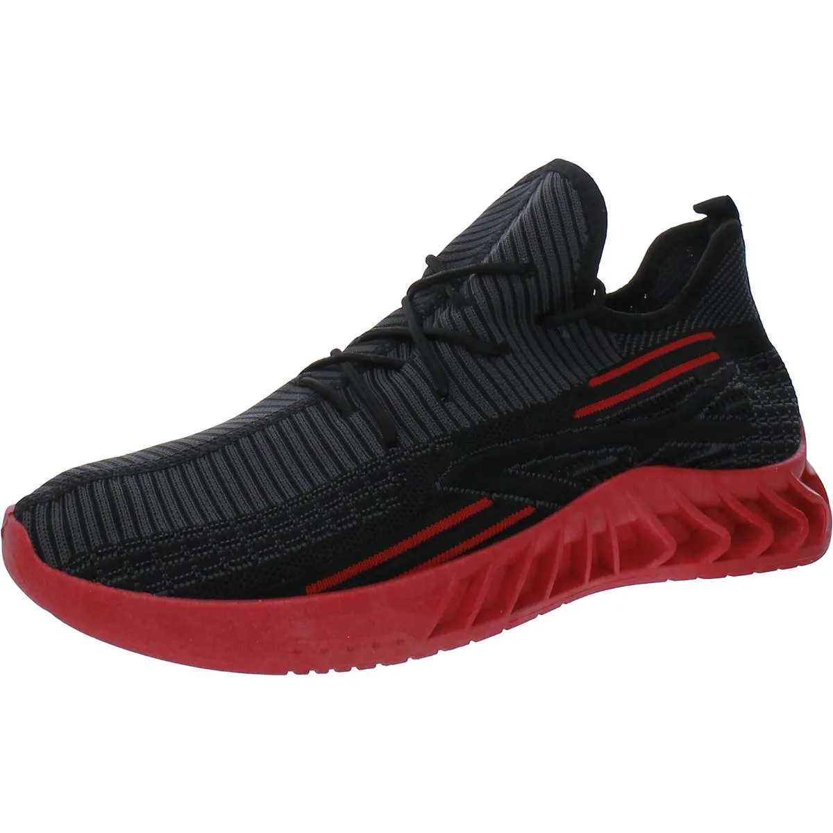 Akademiks Mens Fit 02 Knit Lace Up Running & Training Shoes