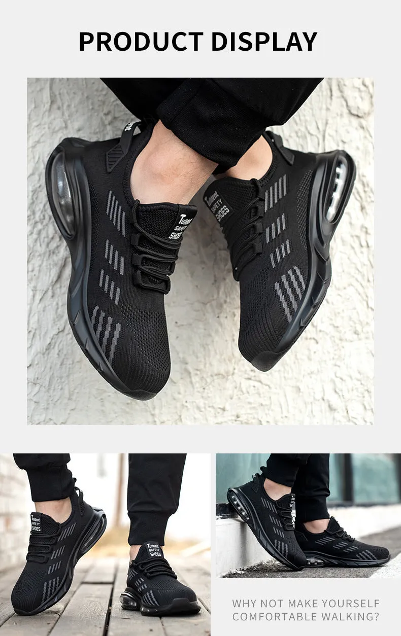 Anti-smashing And Anti-penetration Fly Woven Mesh Cushion Insole Lightweight Breathable And Comfortable Work Safety Shoes