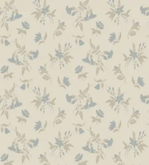 Auguste Wallpaper by Farrow & Ball BP6501 Light Blue / Bone