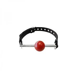 Ball Gag - Black With Removable Red Ball And Stainless Steel Rod