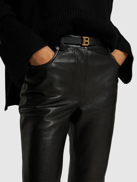 Balmain   2cm Leather B-belt 