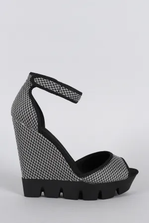 Bamboo Mesh Lug Sole Platform Wedge