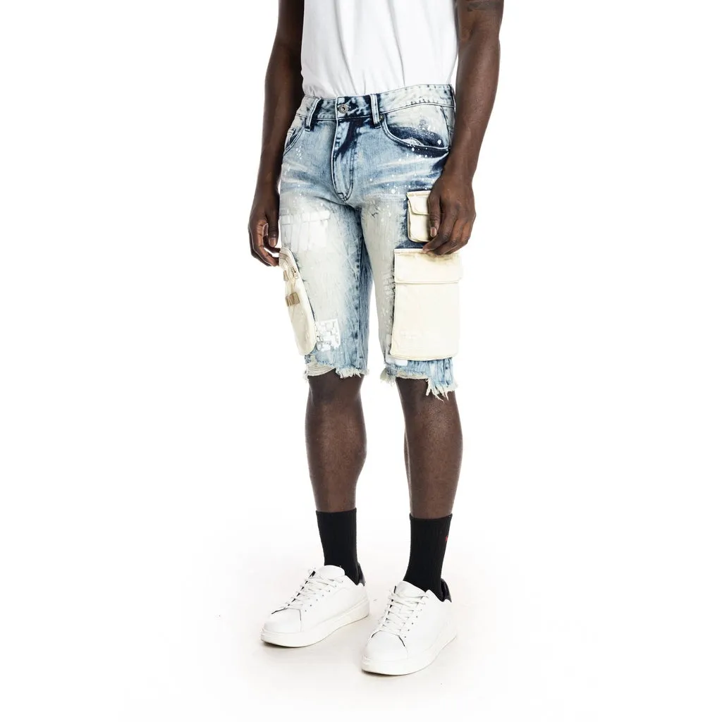 Big and Tall - Utility  Fashion Jean Shorts - Harvey Blue