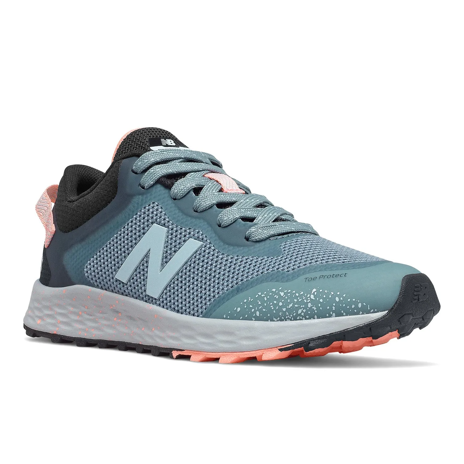 Big Kid's New Balance Fresh Foam Arishi Trail Color: Light Cyclone/ Paradise Pink