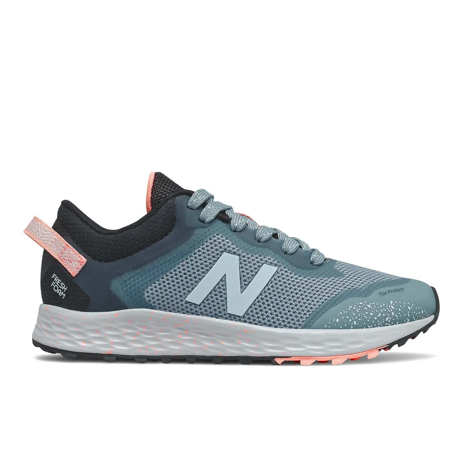 Big Kid's New Balance Fresh Foam Arishi Trail Color: Light Cyclone/ Paradise Pink