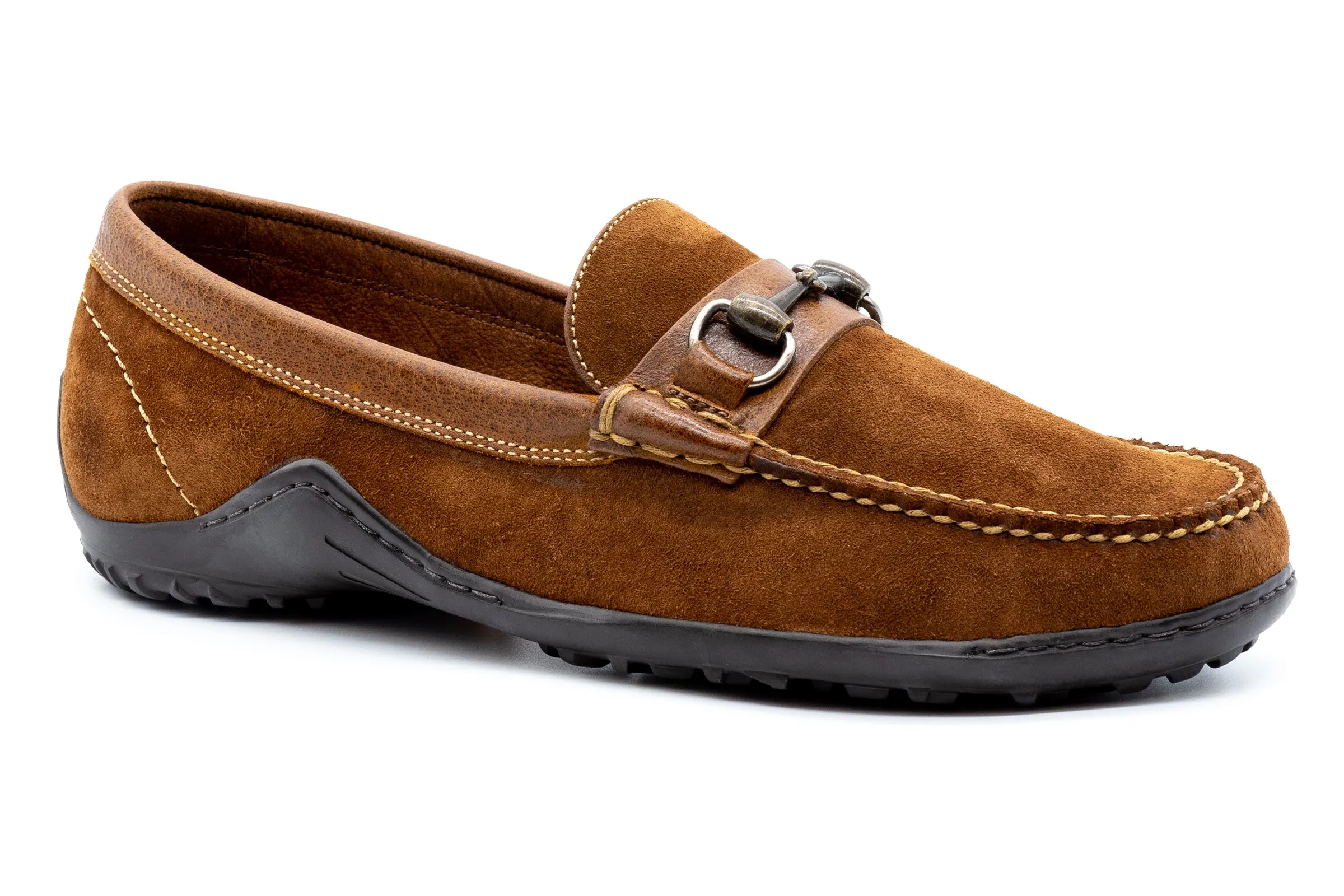 Bill Safari Kudu Suede Horse Bit Loafers - Tobacco