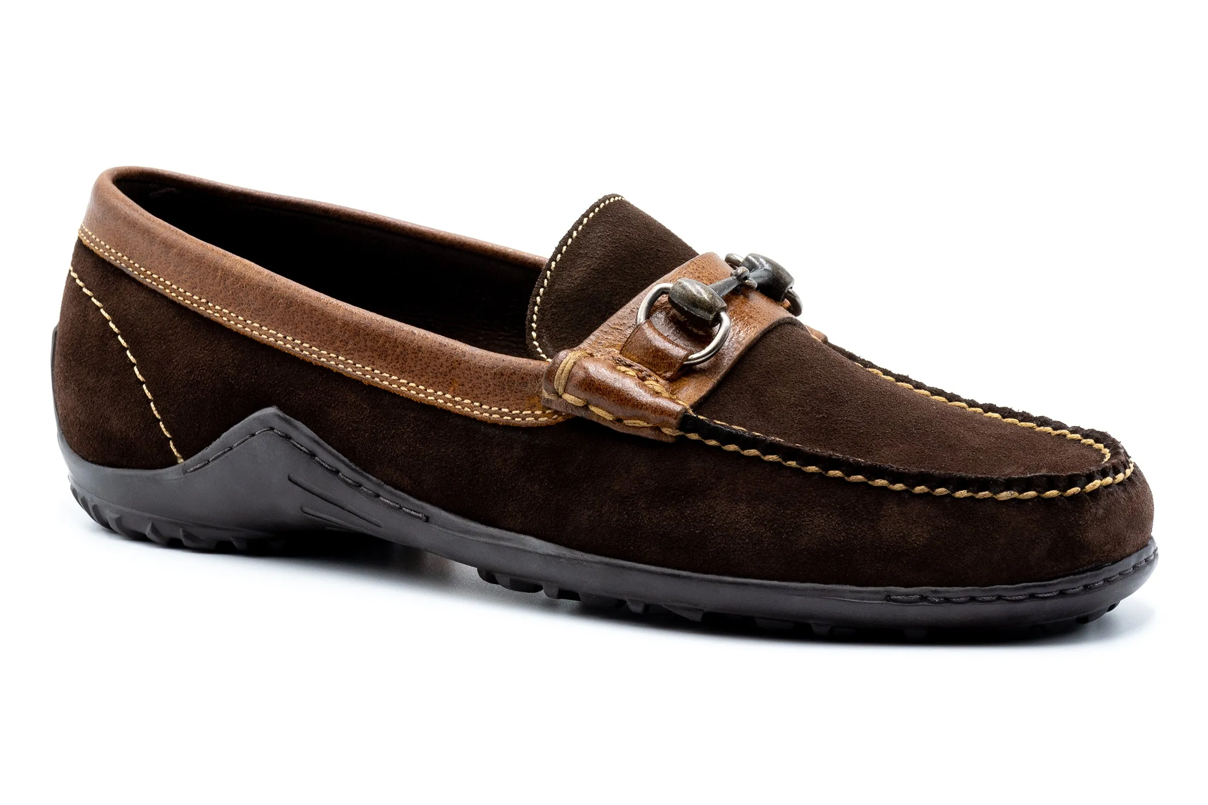 Bill Safari Kudu Suede Horse Bit Loafers - Walnut