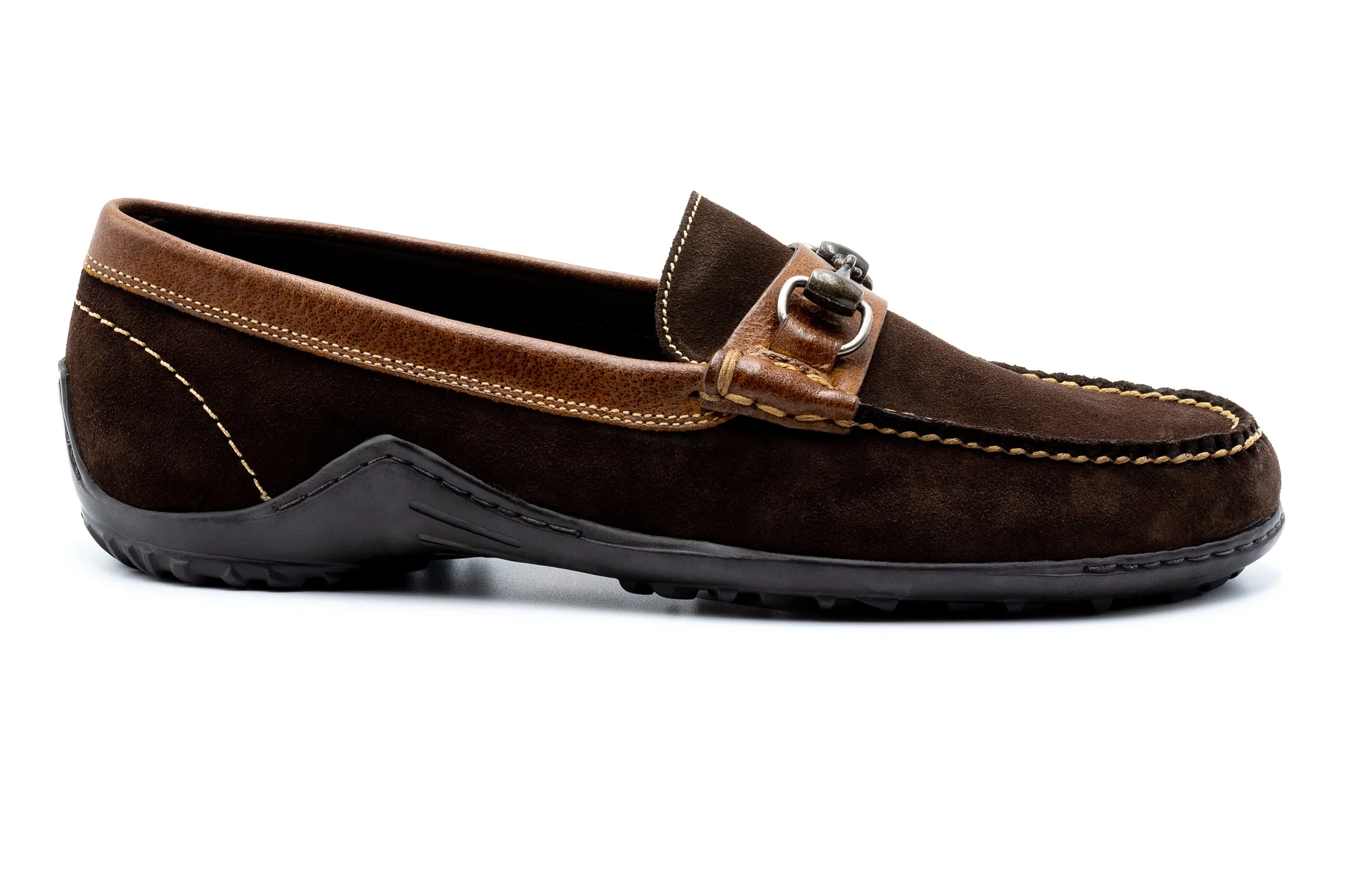 Bill Safari Kudu Suede Horse Bit Loafers - Walnut