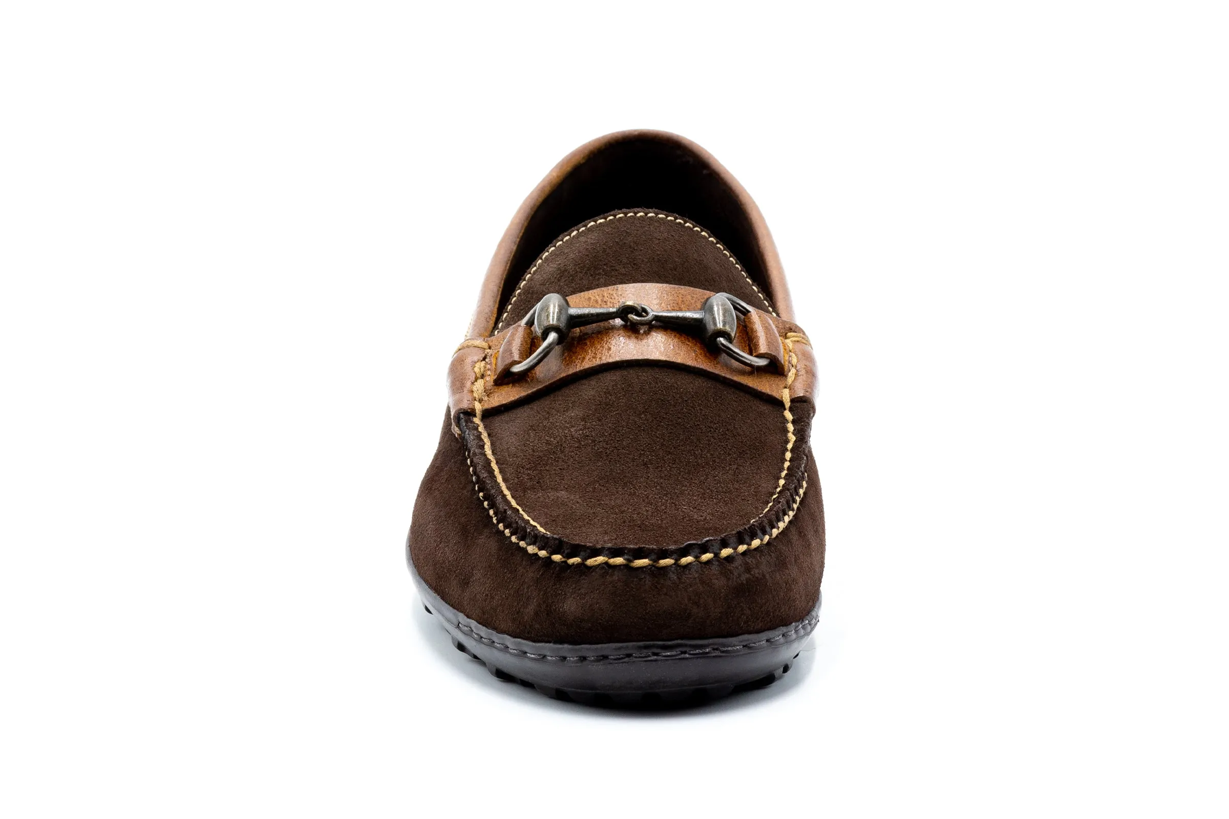 Bill Safari Kudu Suede Horse Bit Loafers - Walnut