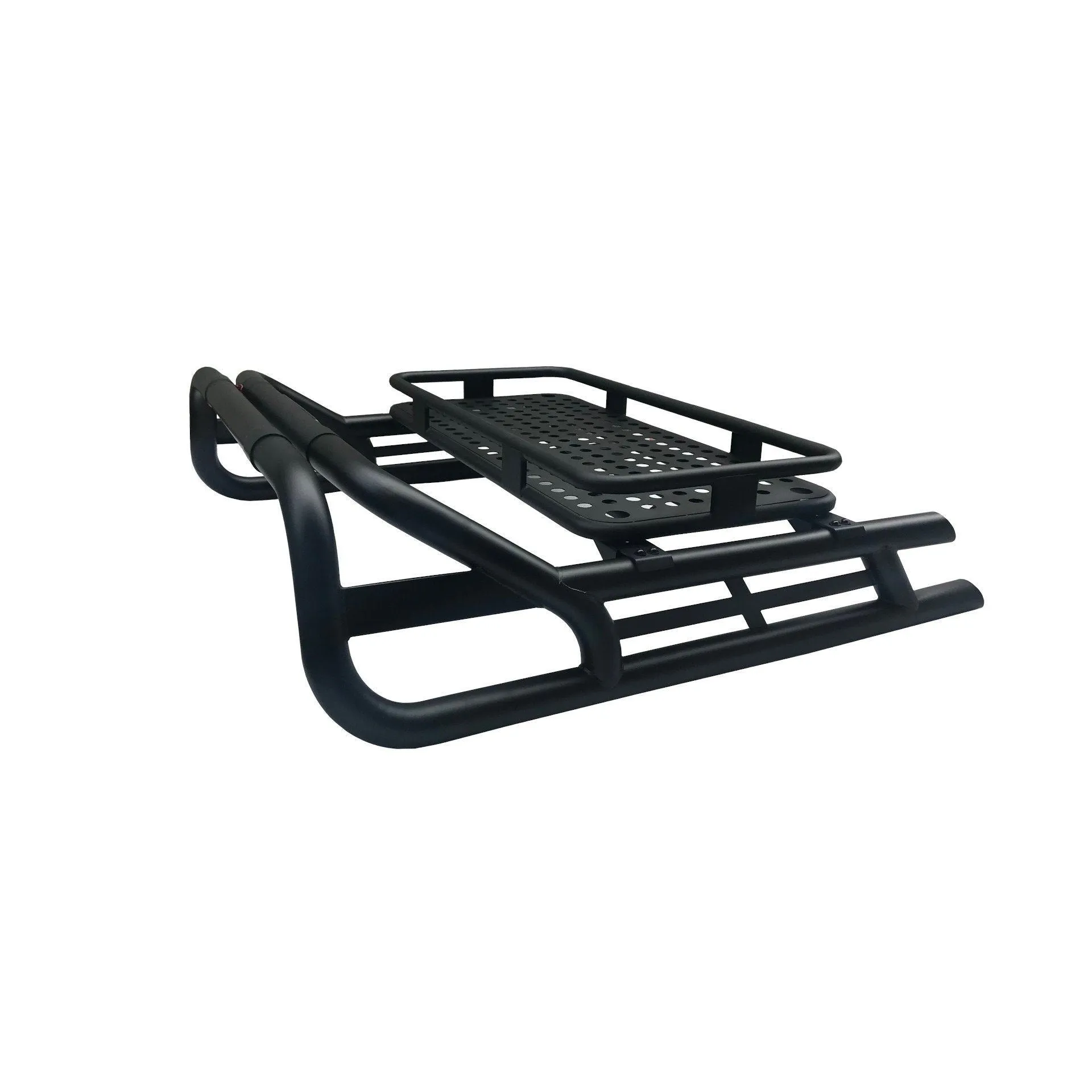 Black Long Arm Roll Sports Bar with Cargo Basket Rack for the Mercedes X-Class