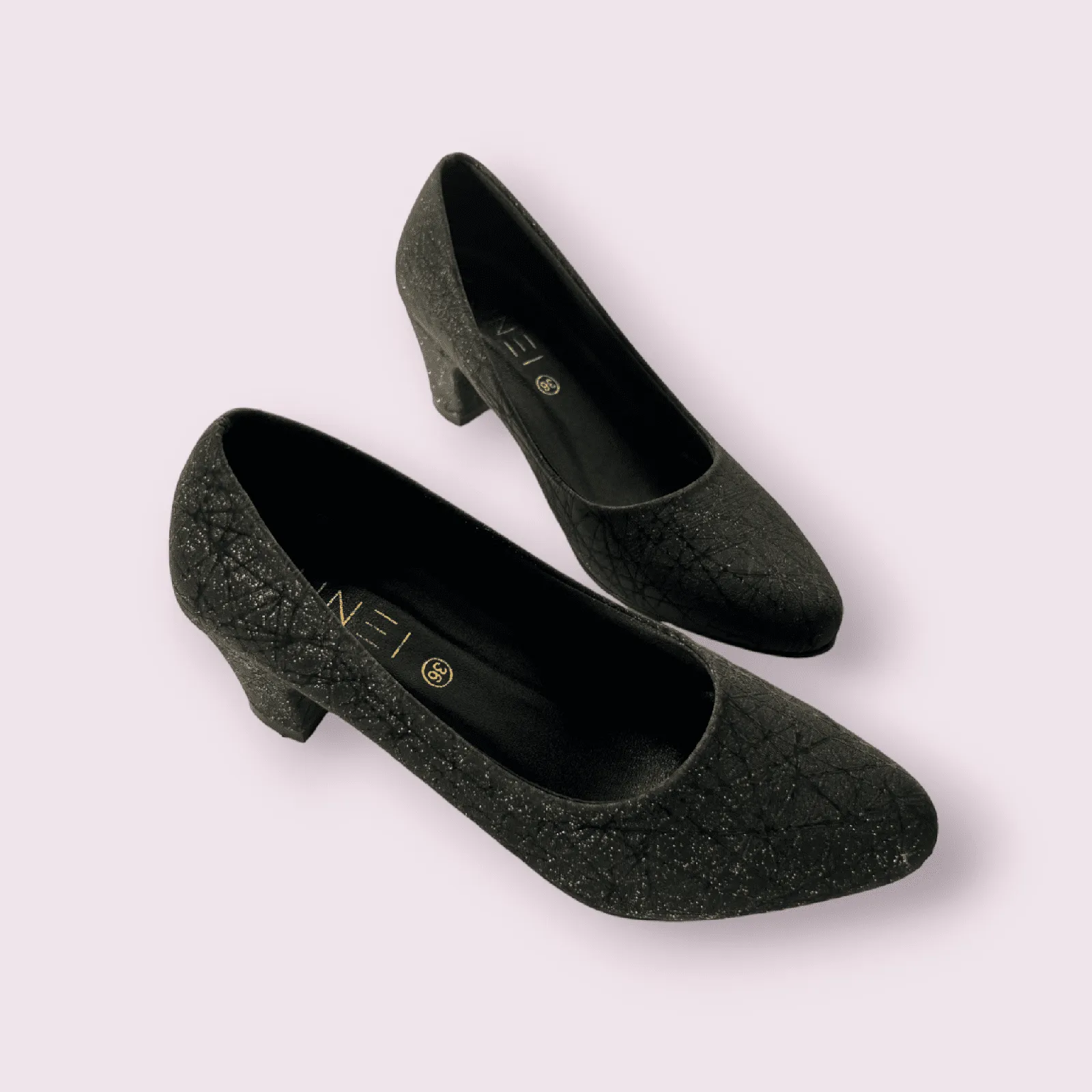 Black Shimmer Ballerina Shoes