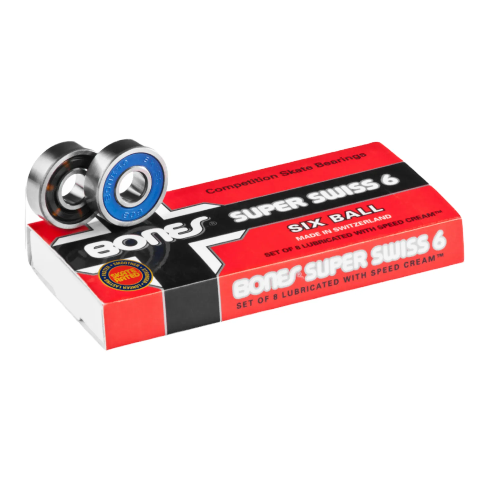 BONES® SUPER SWISS 6 SKATEBOARD BEARINGS 8 PACK