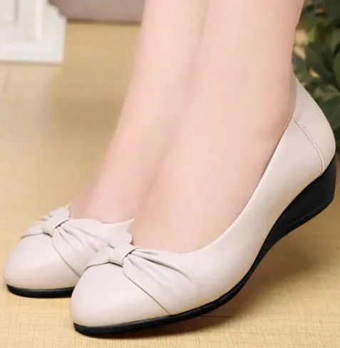 Business heel shoes, soft leather pointed mid-heel shoes, Mary Jane shoes, thick heel work shoes