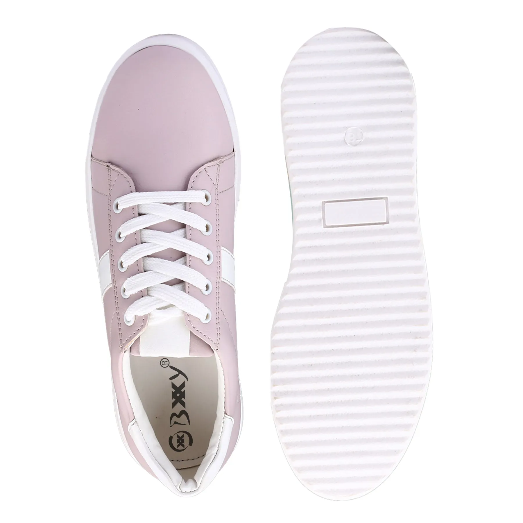 Bxxy Women's Faux Leather Casual Sneakers