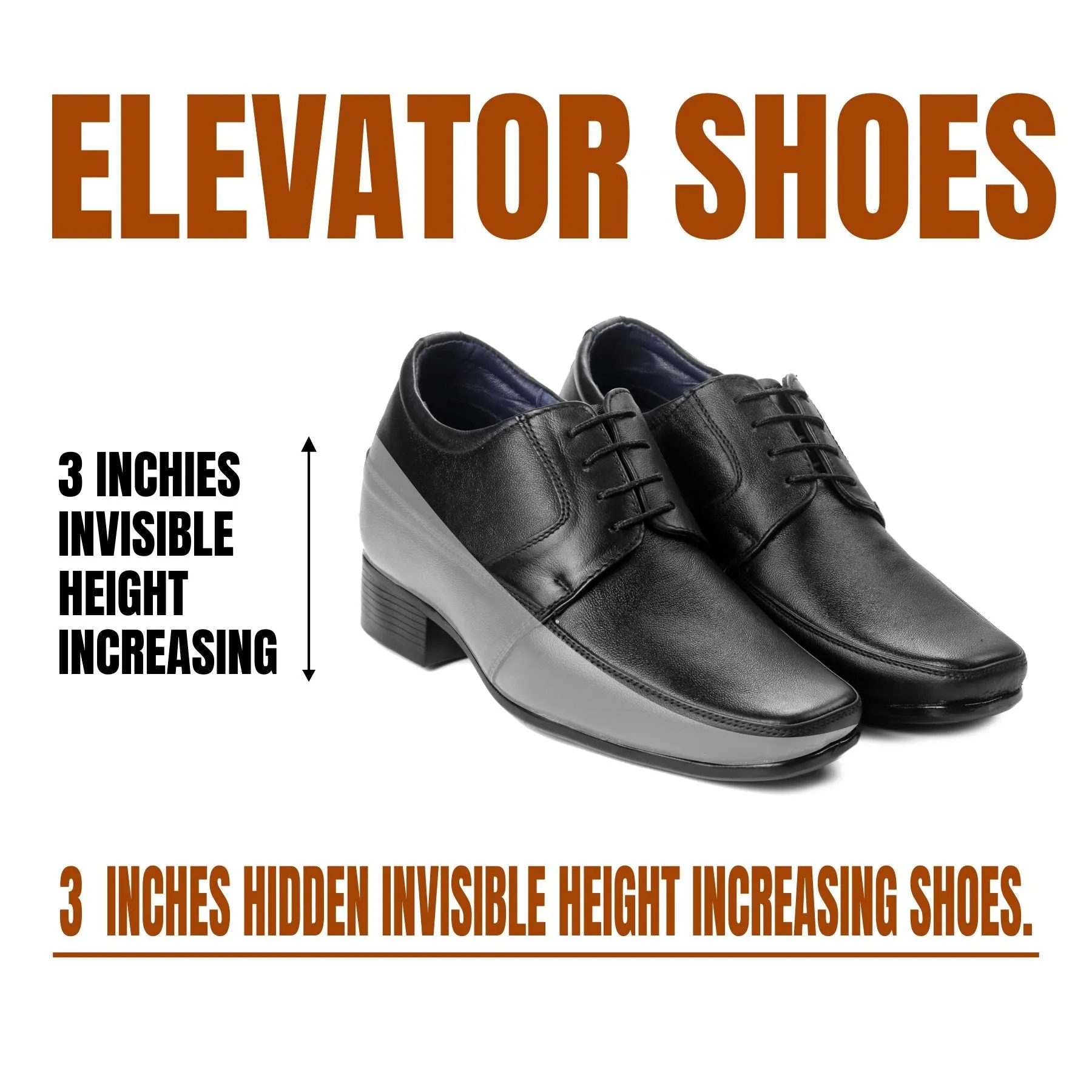 Bxxy's 3 inch Hidden Height Increasing Elevator Shoes For Men