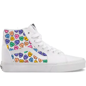 Candy Hearts - Pastel Valentine's Day Custom Sk8 Hi Vans - Custom Vans Shoes