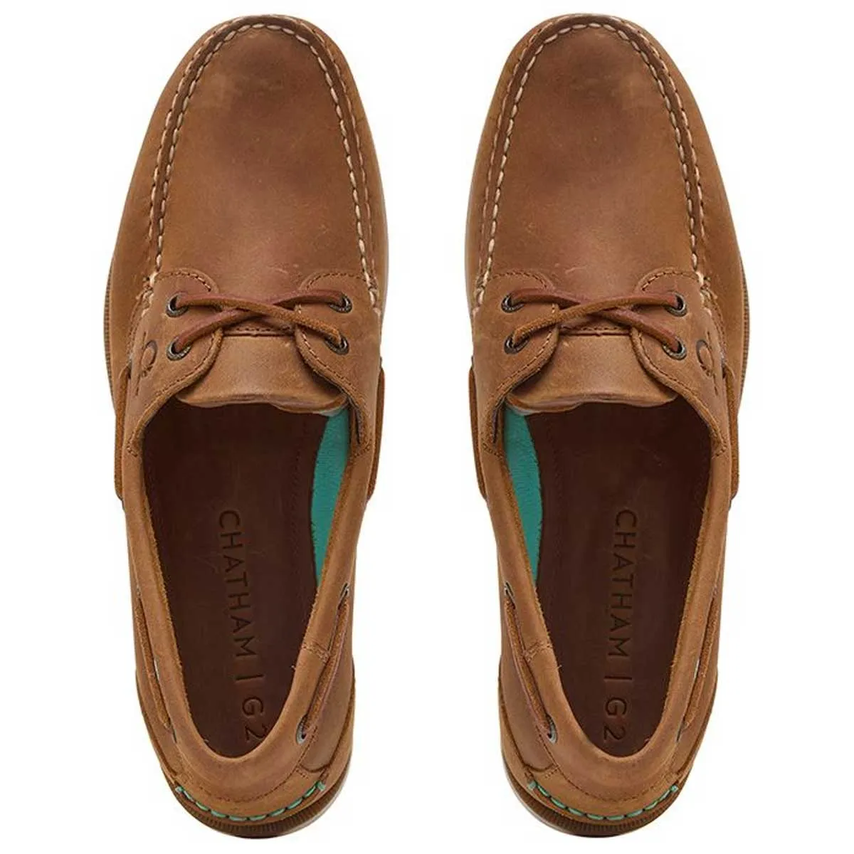 CHATHAM Mens Deck II G2 Leather Boat Shoes - Walnut