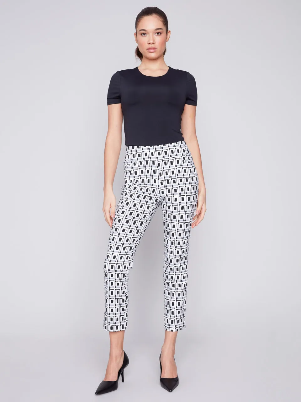 Checker Print Capri