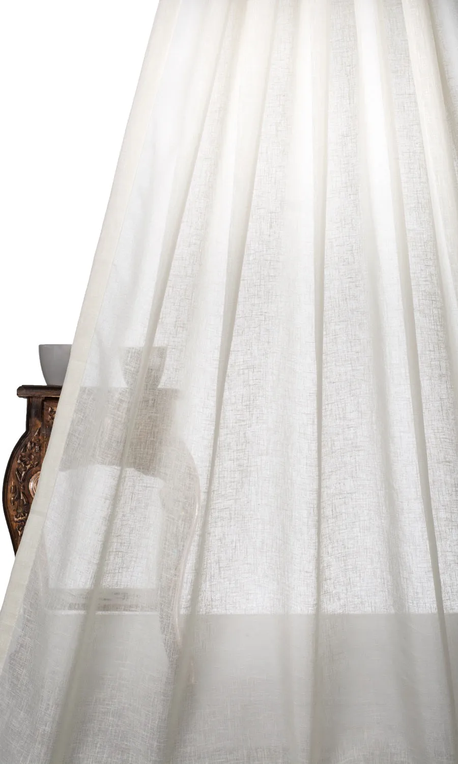 'Coconut Mist' Sheer Roman Blinds (Cream/ Milky White)