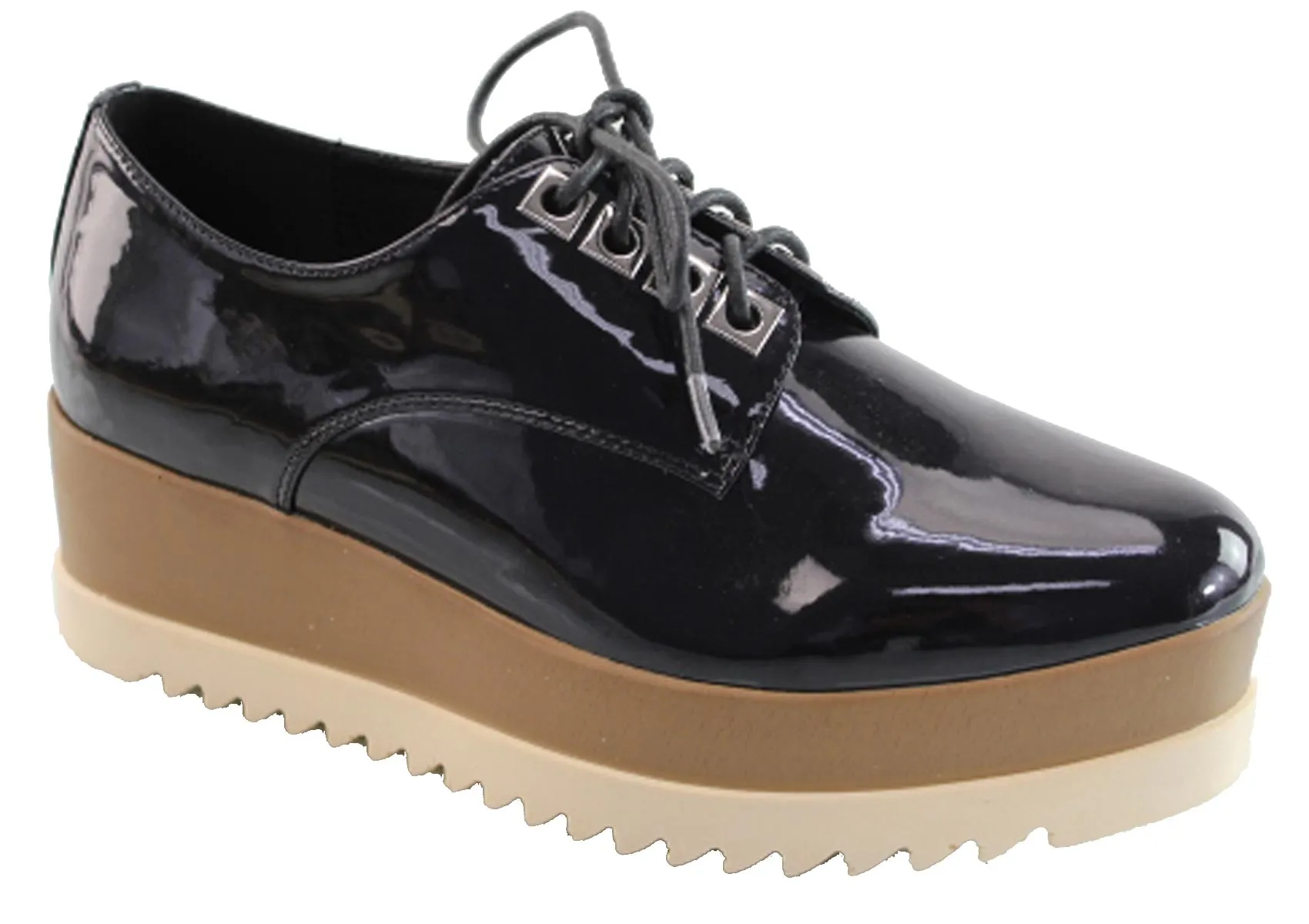 DBDK Women's Patent Oxford Platform Creeper