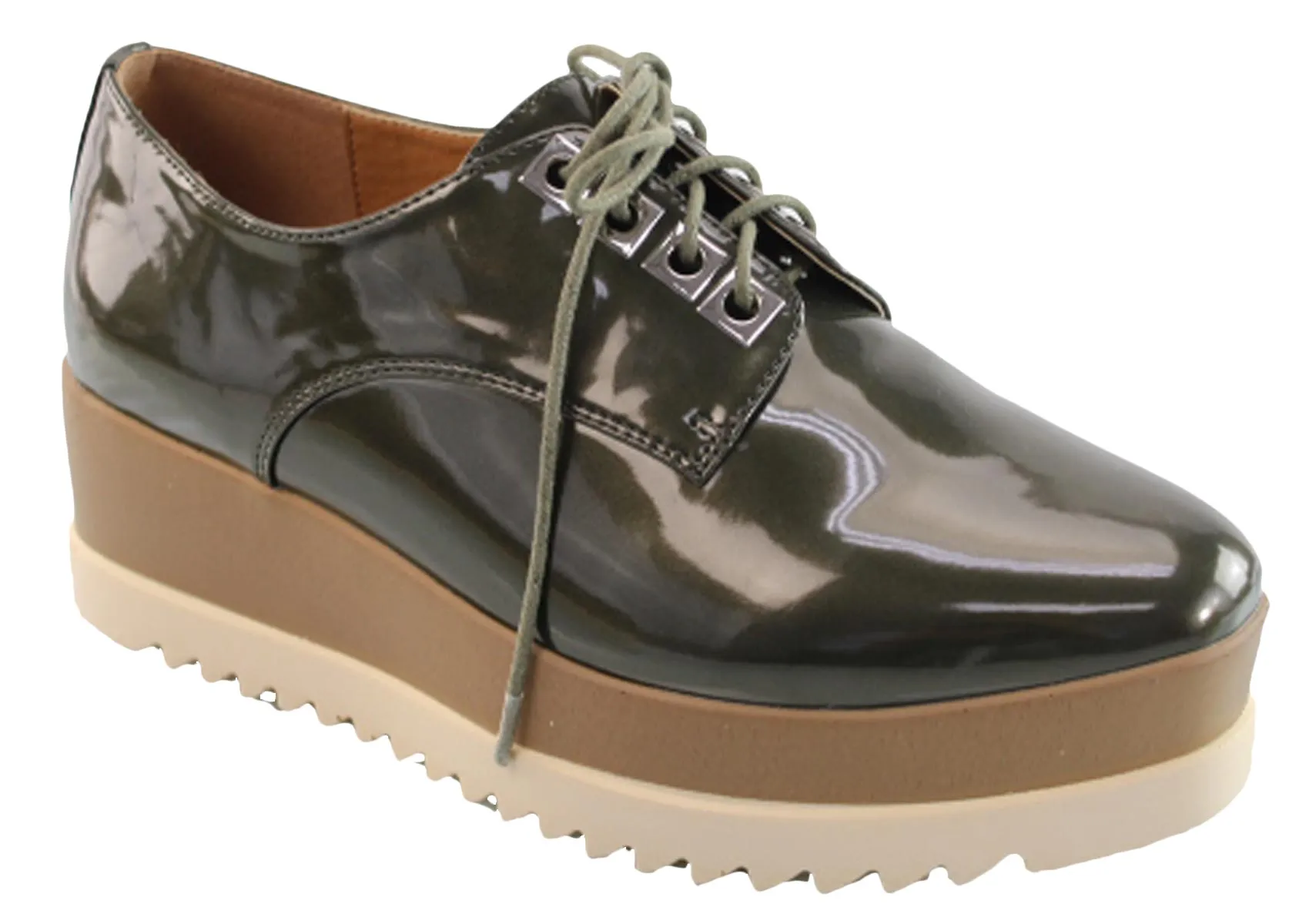 DBDK Women's Patent Oxford Platform Creeper