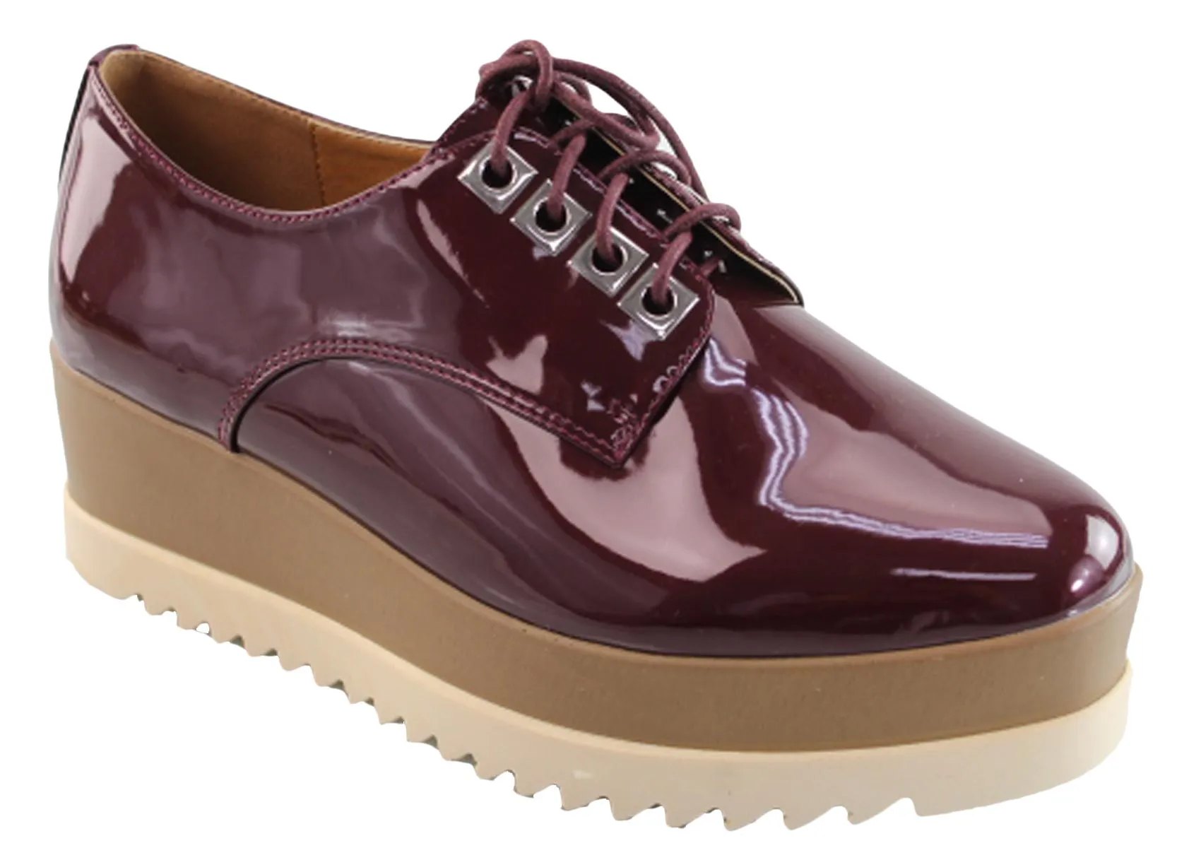 DBDK Women's Patent Oxford Platform Creeper