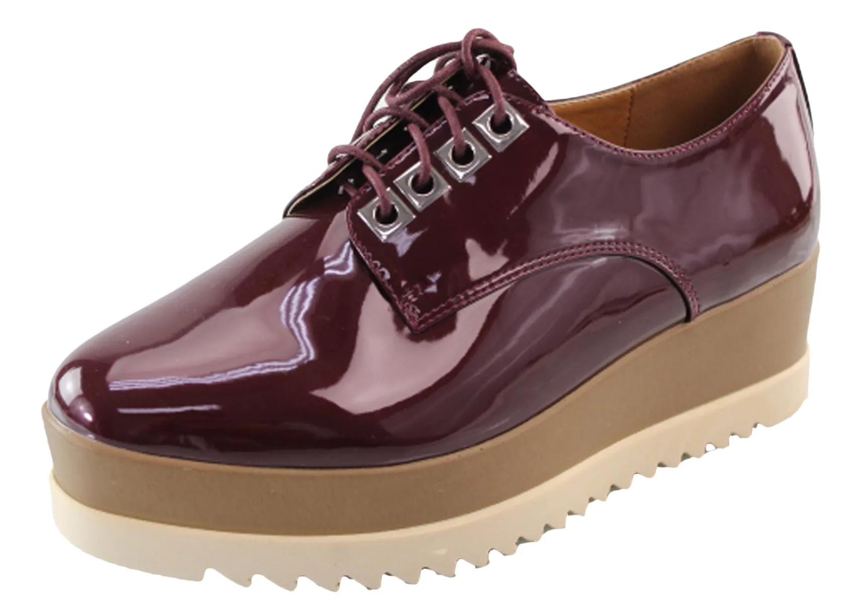 DBDK Women's Patent Oxford Platform Creeper