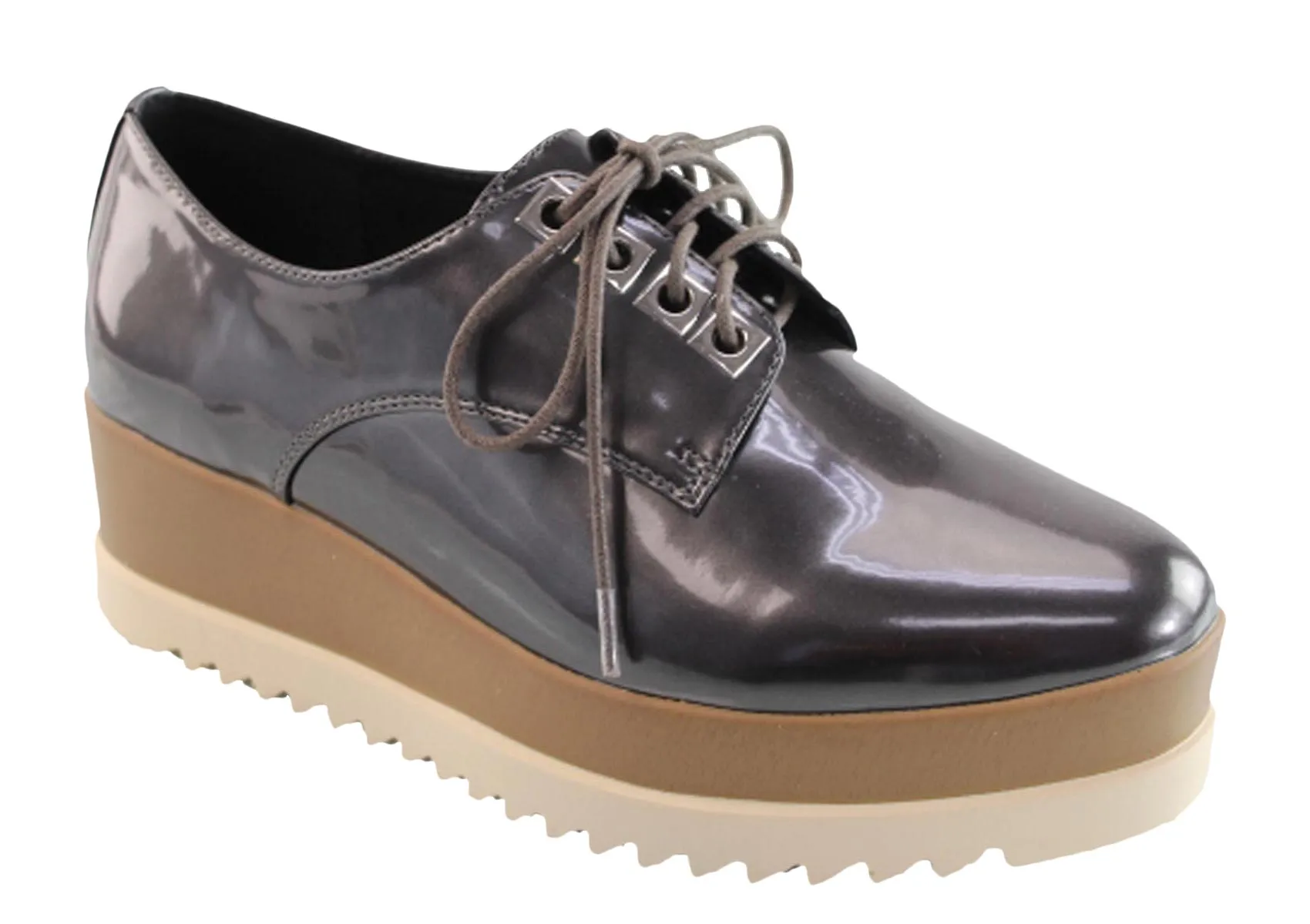 DBDK Women's Patent Oxford Platform Creeper