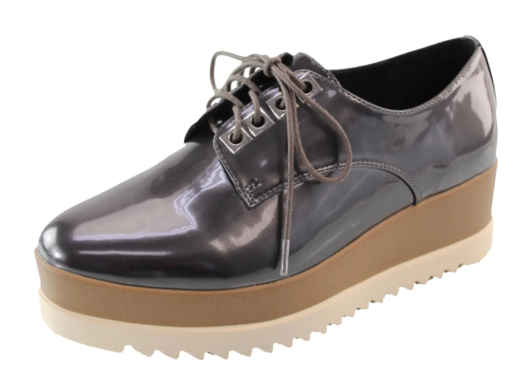 DBDK Women's Patent Oxford Platform Creeper