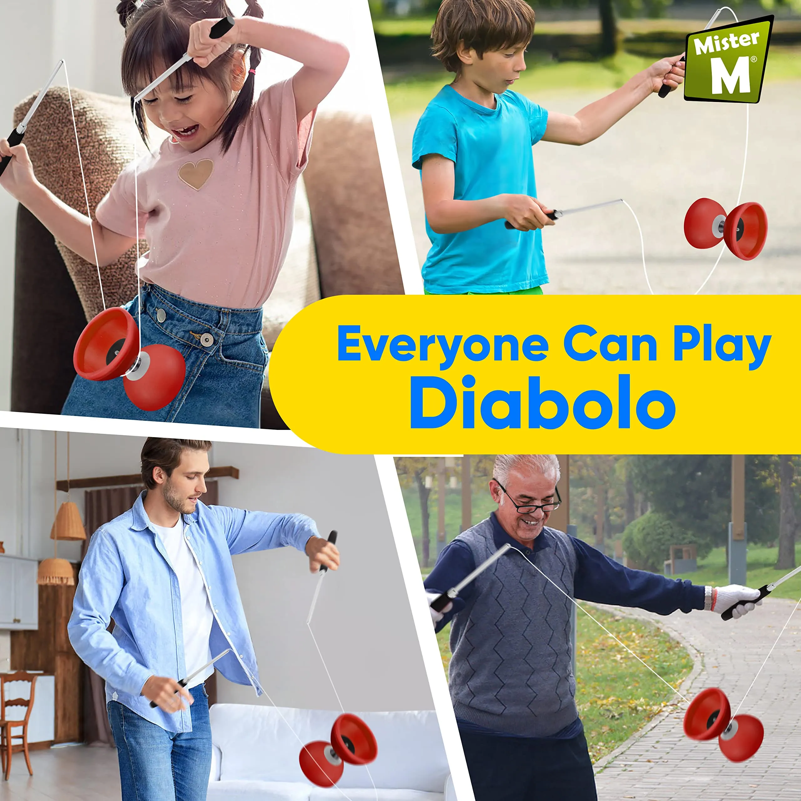 Diabolo  The Ultimate Set Sticks with String  Extra String  Online Video