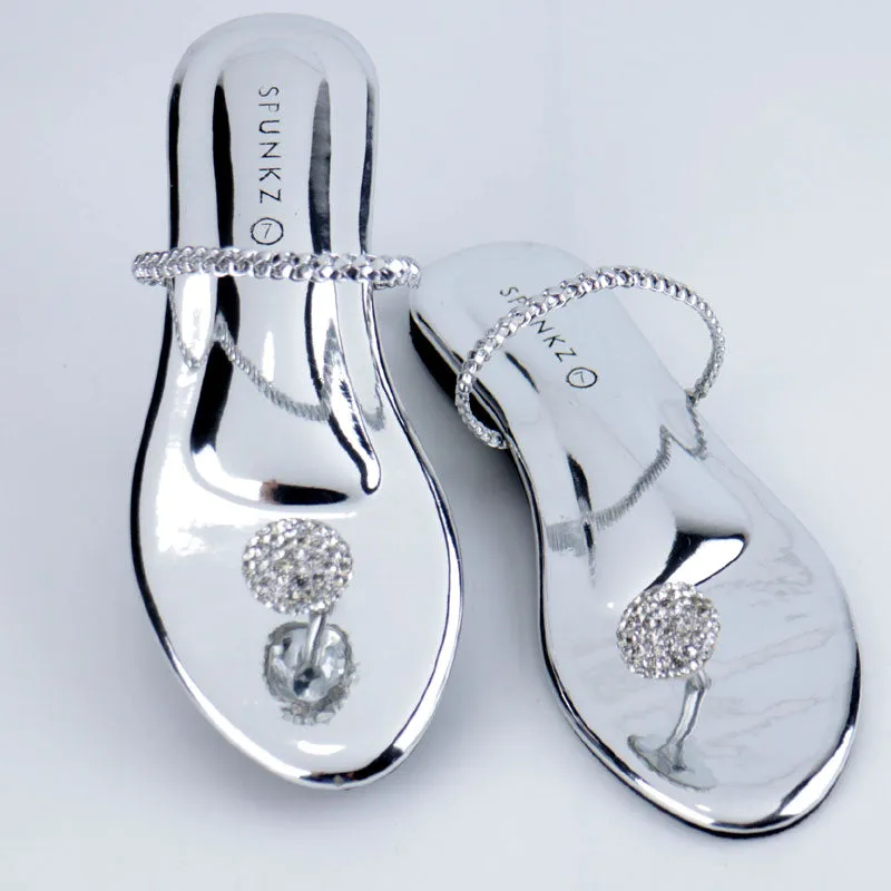 Diamond Ball Toe Ring Trendy Kolhapuri Flats