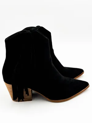 Dixie Tassel Detail Pointed-Toe Western Ankle Boots