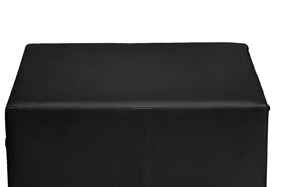 Dorian Black Faux Leather Upholstered Modern Nightstand