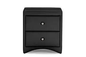 Dorian Black Faux Leather Upholstered Modern Nightstand