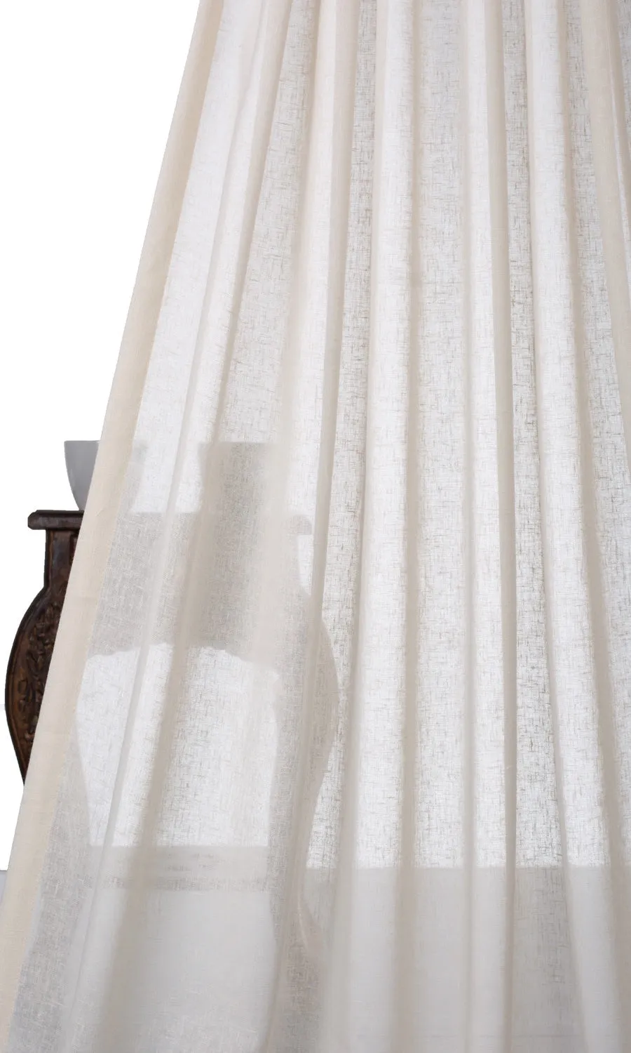 'Dusty Oak' Plain Sheer Roman Shades (Warm Ivory/ Pale Beige)