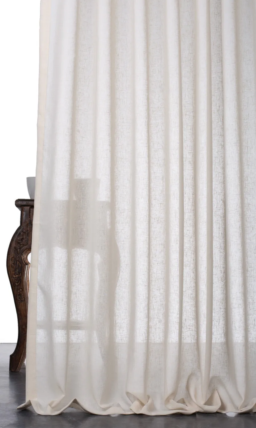 'Dusty Oak' Plain Sheer Roman Shades (Warm Ivory/ Pale Beige)